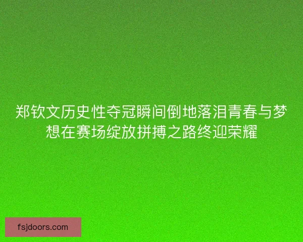 郑钦文历史性夺冠瞬间倒地落泪青春与梦想在赛场绽放拼搏之路终迎荣耀