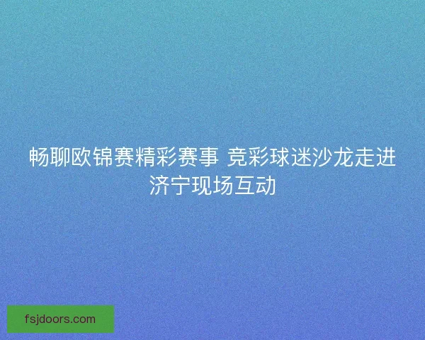 畅聊欧锦赛精彩赛事 竞彩球迷沙龙走进济宁现场互动